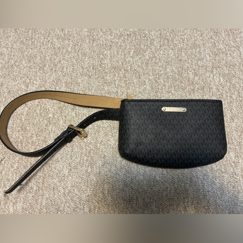 Michael Kors Belt Bag Black & Dark Gray Logo Fanny Pack L/XL